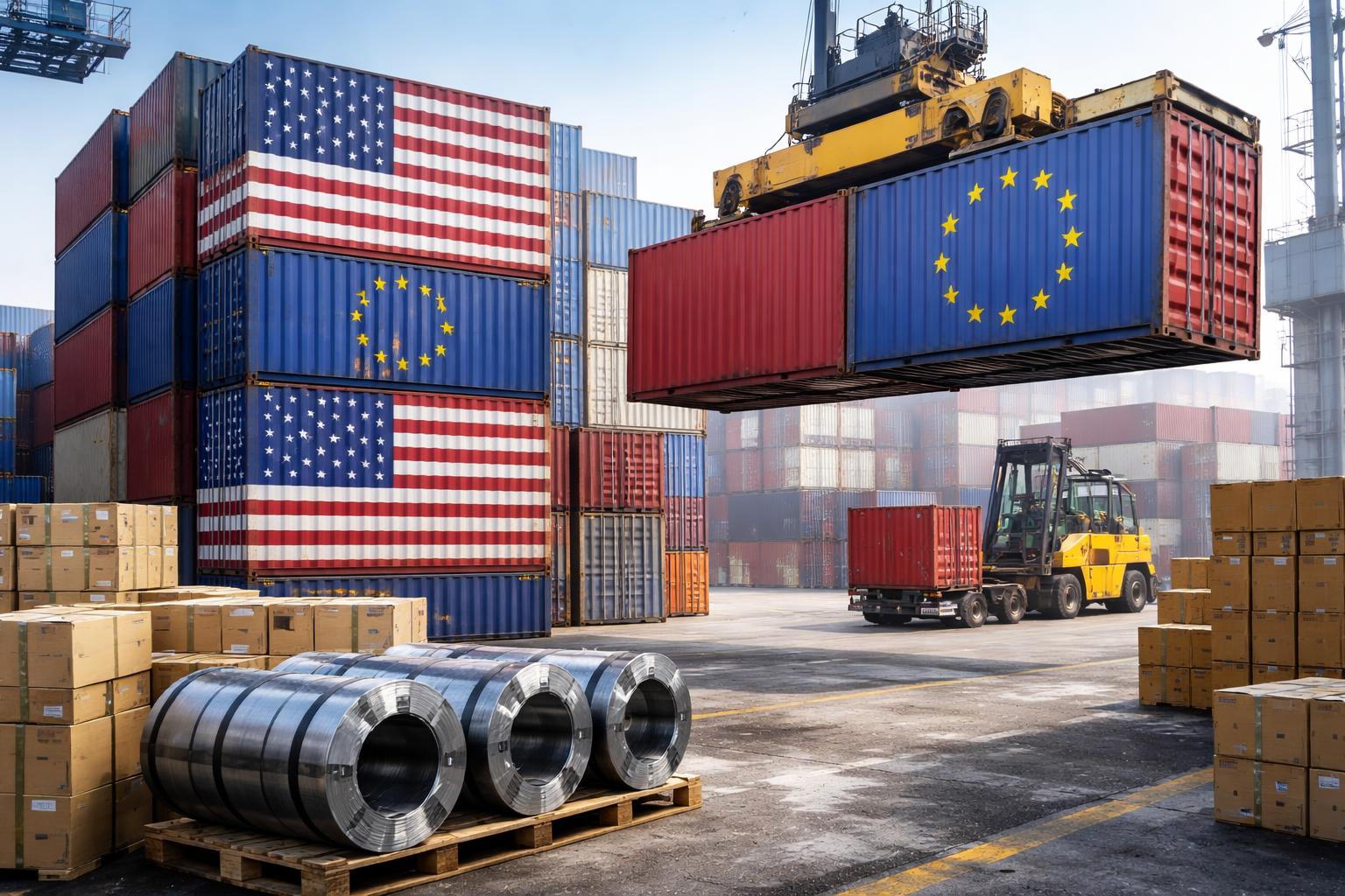 Redaktionelle Szene zum Thema „USA verhängen neue Zölle gegen 60 Handelspartner, auch die EU betroffen“