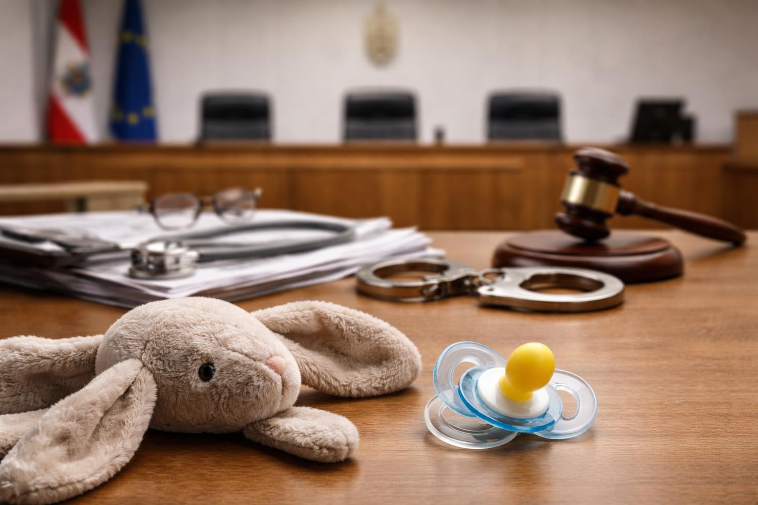 Redaktionelle Szene zum Thema „Vater wegen schwerer Misshandlung seines Babys in Wels vor Gericht“