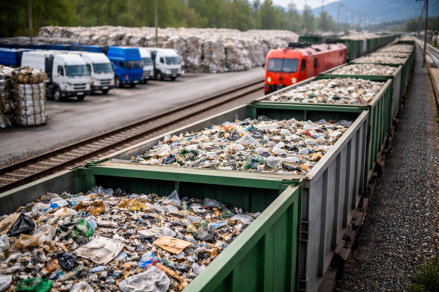 Redaktionelle Szene zum Thema „Verpflichtender Mülltransport per Bahn kommt nur schleppend voran“