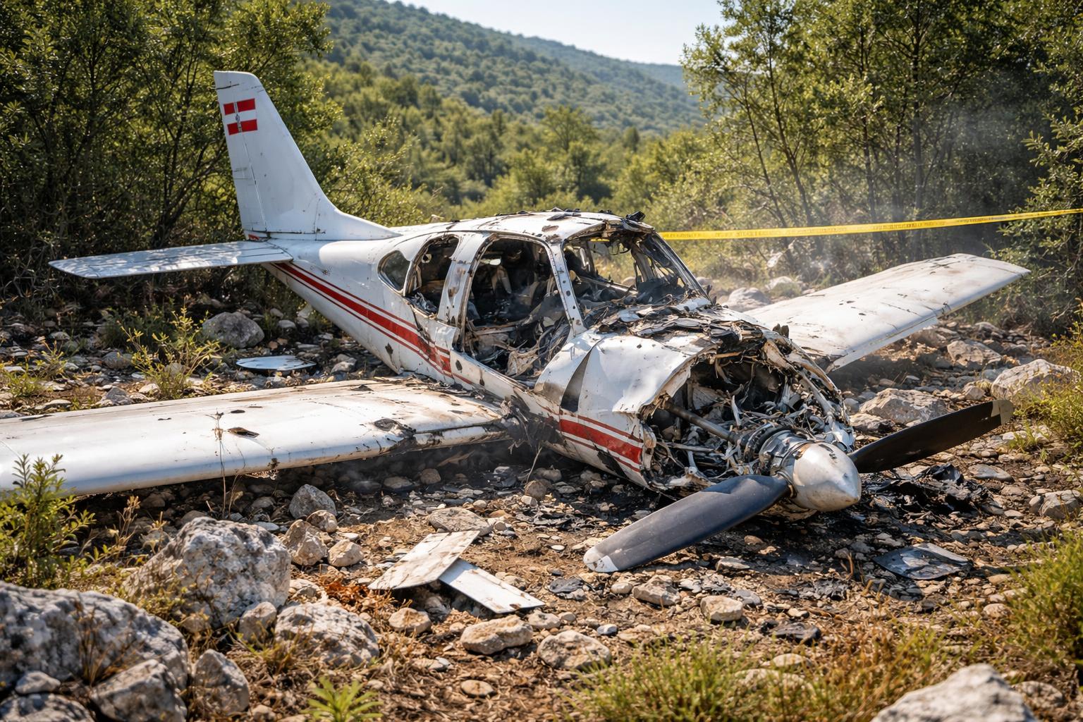 Redaktionelle Szene zum Thema „Vier Tote bei Kleinflugzeugabsturz in Kroatien“