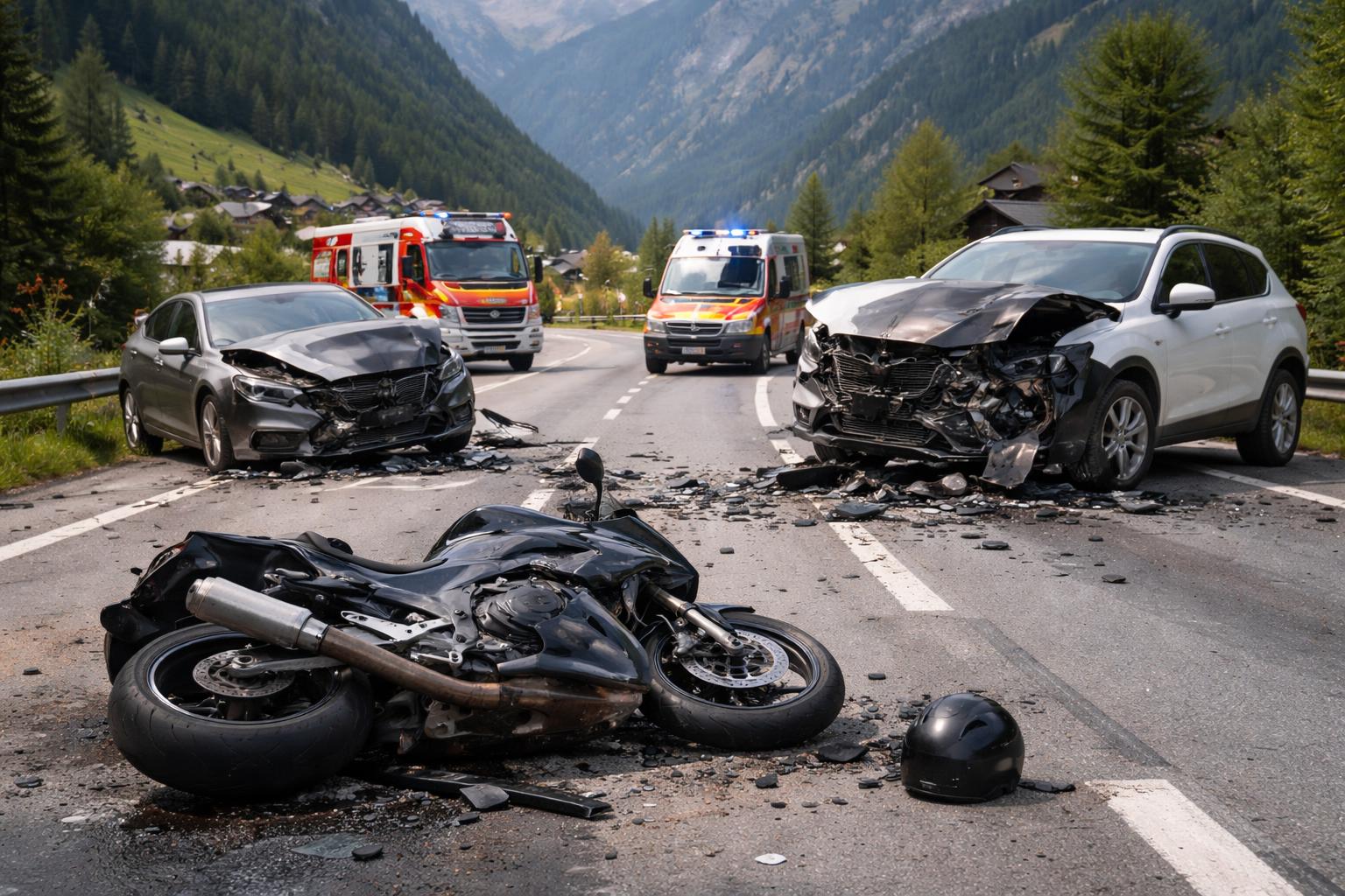 Redaktionelle Szene zum Thema „Vier Verletzte bei Kollision auf der B186 in Längenfeld“