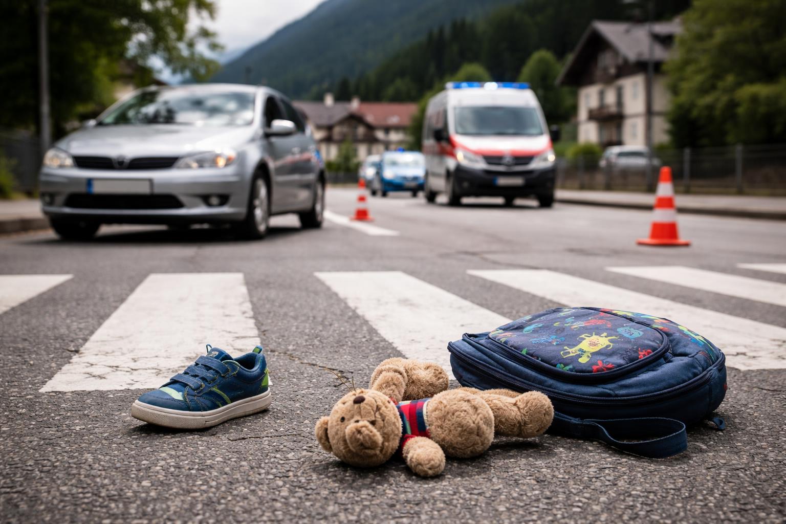 Redaktionelle Szene zum Thema „Vierjähriger in Vorarlberg auf Schutzweg von Auto erfasst“