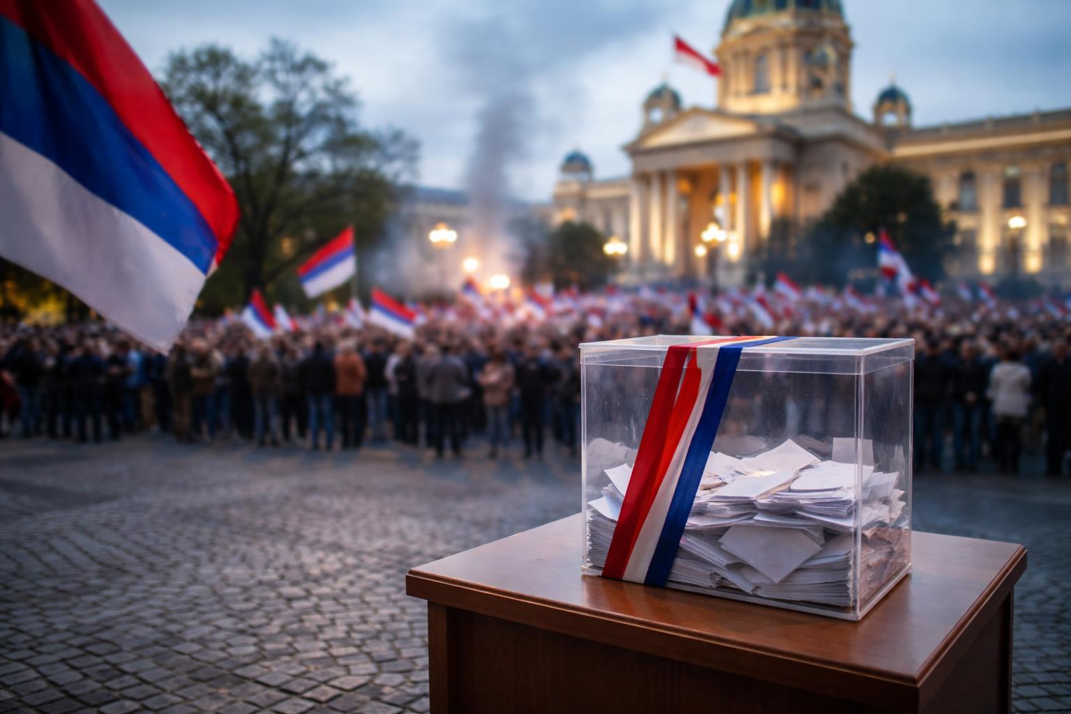 Redaktionelle Szene zum Thema „Vucic kündigt Rückzug aus Präsidentenamt und Neuwahlen in Serbien an“