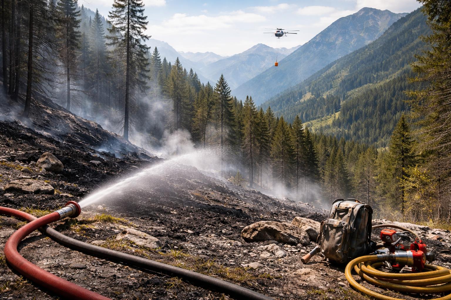 Redaktionelle Szene zum Thema „Waldbrände in Osttirol und Kärnten weitgehend unter Kontrolle“