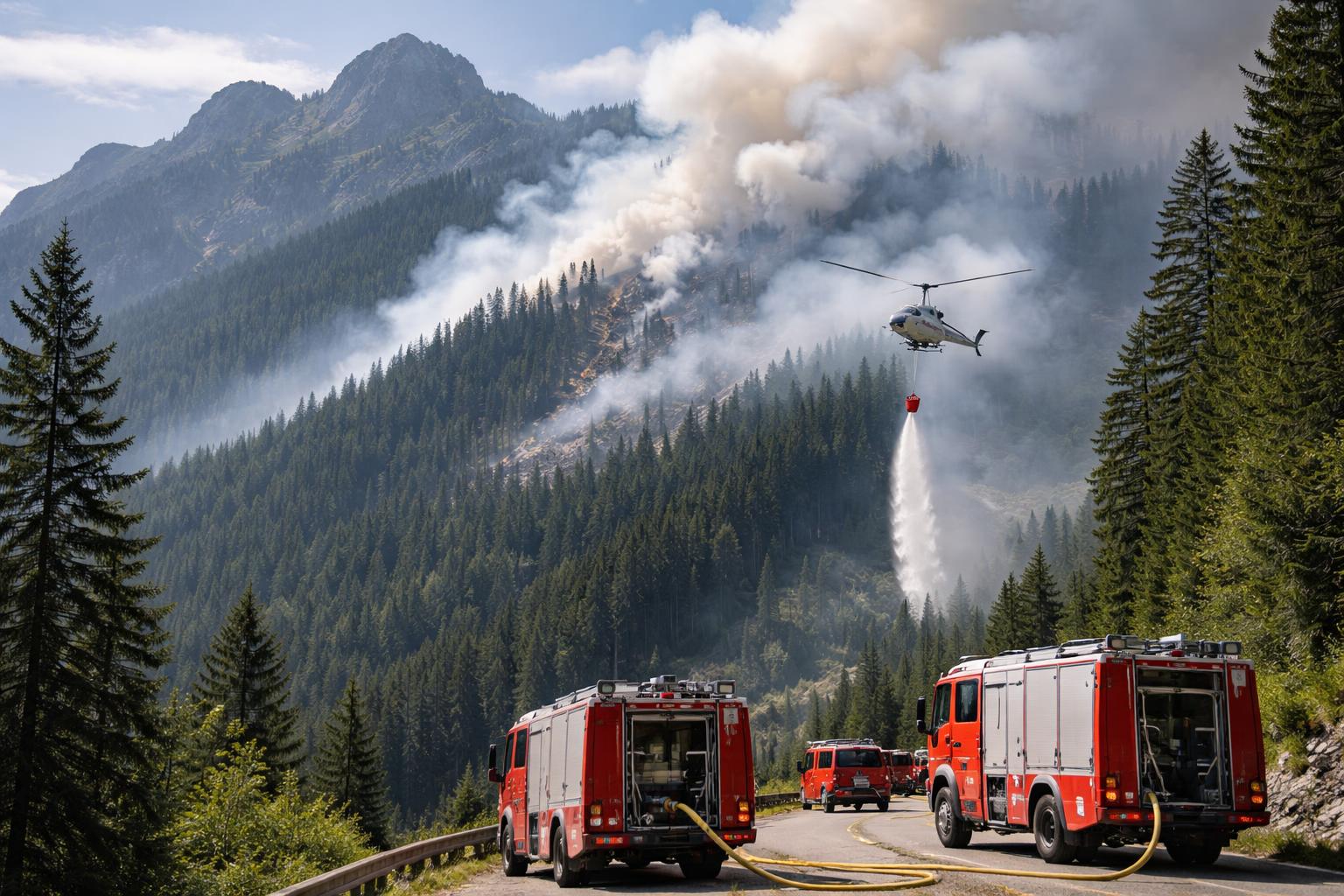 Redaktionelle Szene zum Thema „Waldbrand bei Gröbming am Nachmittag unter Kontrolle“