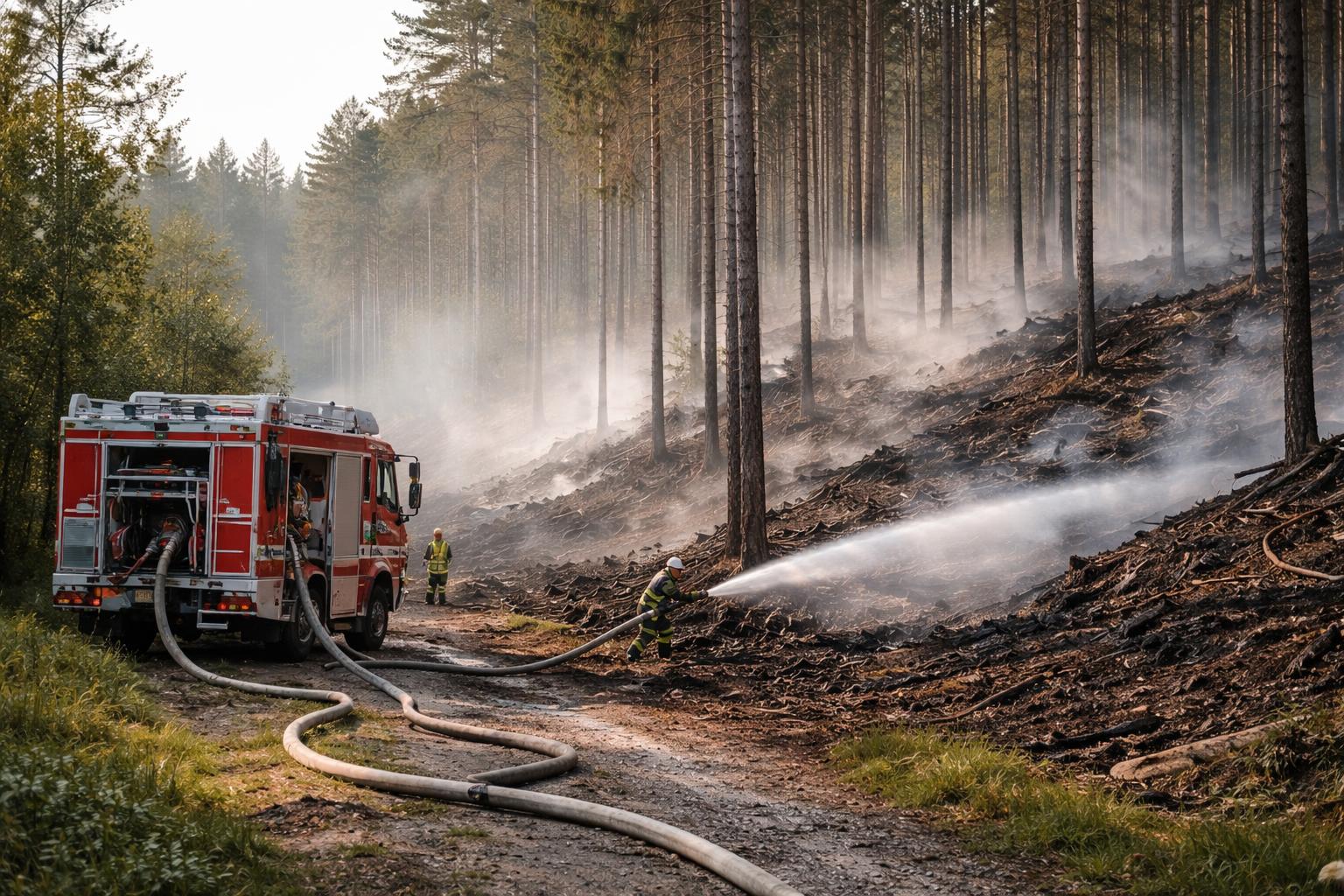 Redaktionelle Szene zum Thema „Waldbrand bei Melk rasch unter Kontrolle gebracht“