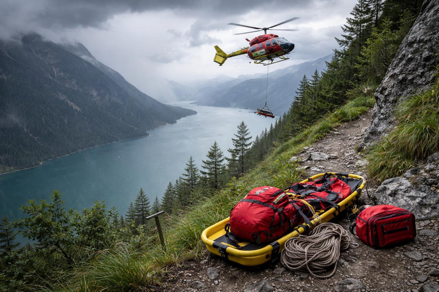 Redaktionelle Szene zum Thema „Wanderin stürzt am Achensee auf gefährlichem Steig ab“