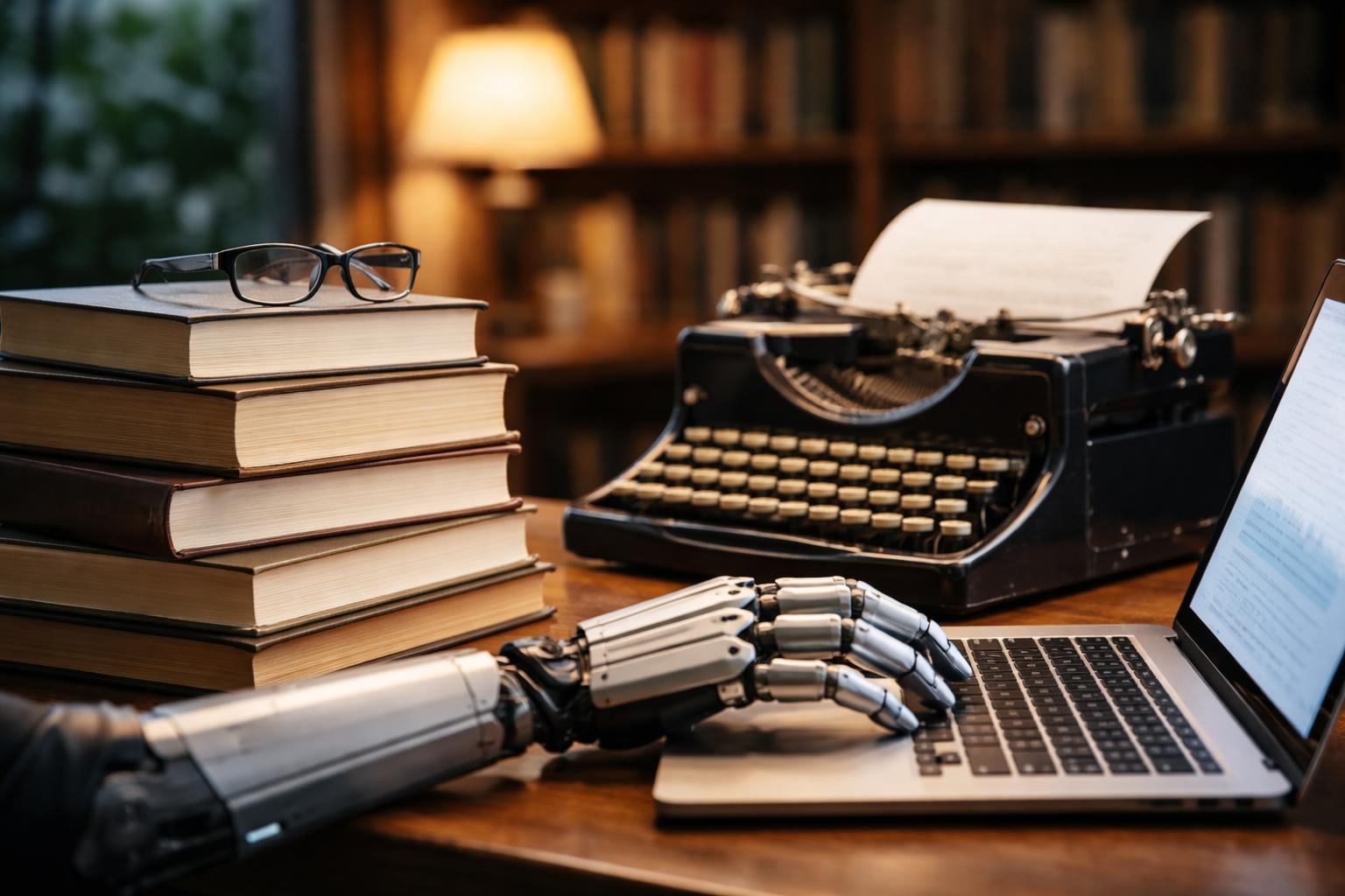 Redaktionelle Szene zum Thema „Warum menschlich geschriebene Literatur für Leser oft spannender bleibt“