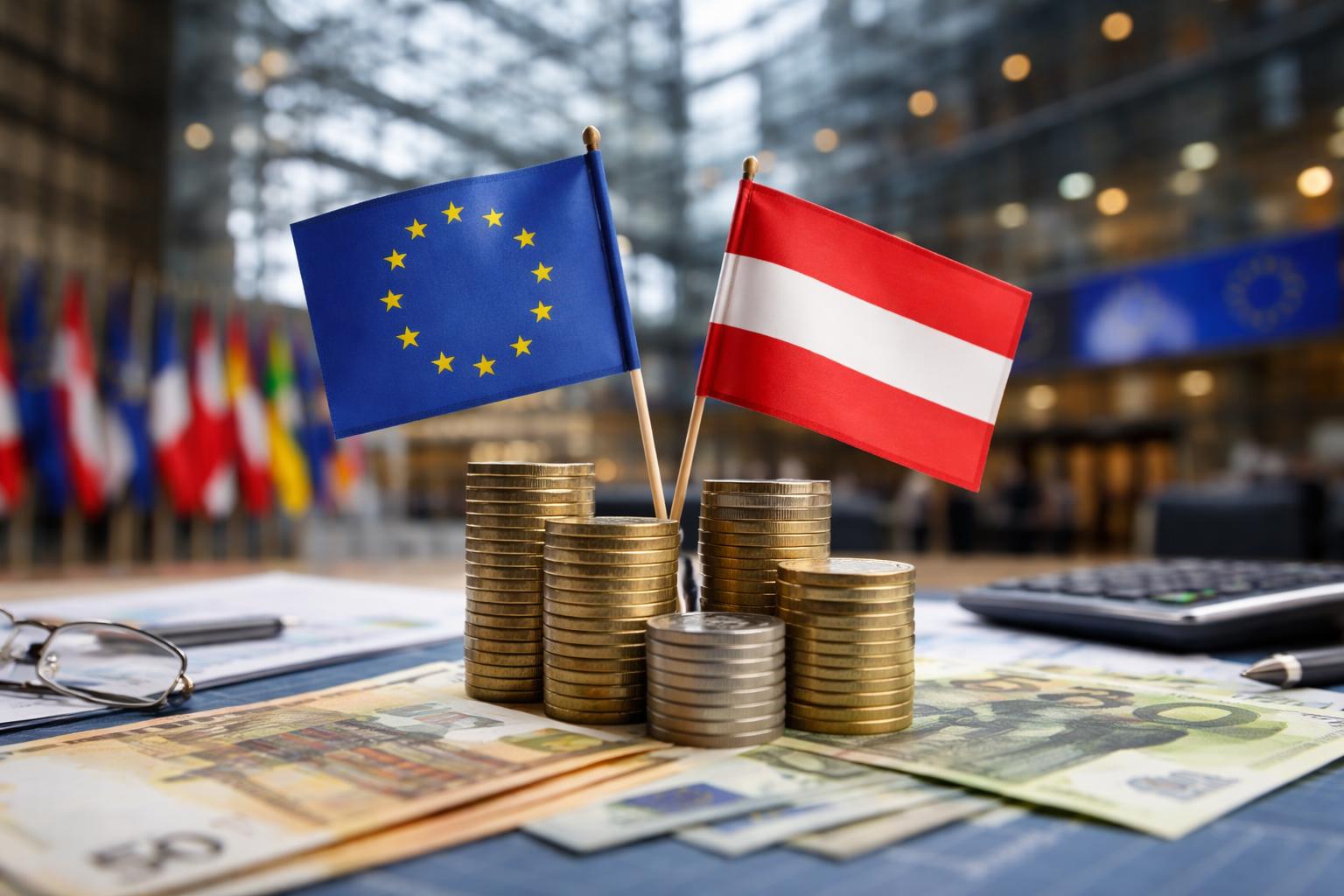 Redaktionelle Szene zum Thema „Warum Österreich bei höheren EU-Beiträgen auf die Bremse tritt“