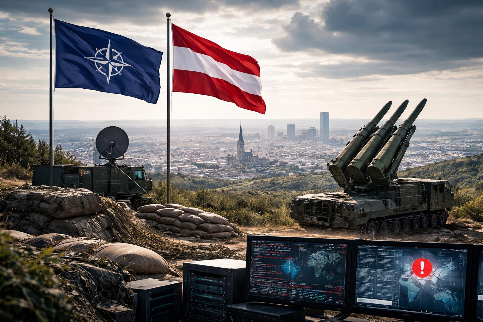Redaktionelle Szene zum Thema „Was ein Krieg zwischen Nato und Russland für Österreich bedeuten würde“