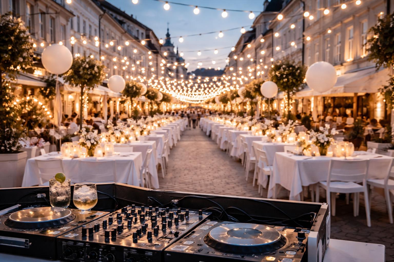 Redaktionelle Szene zum Thema „White Night bringt Hunderte in die Herrengasse“