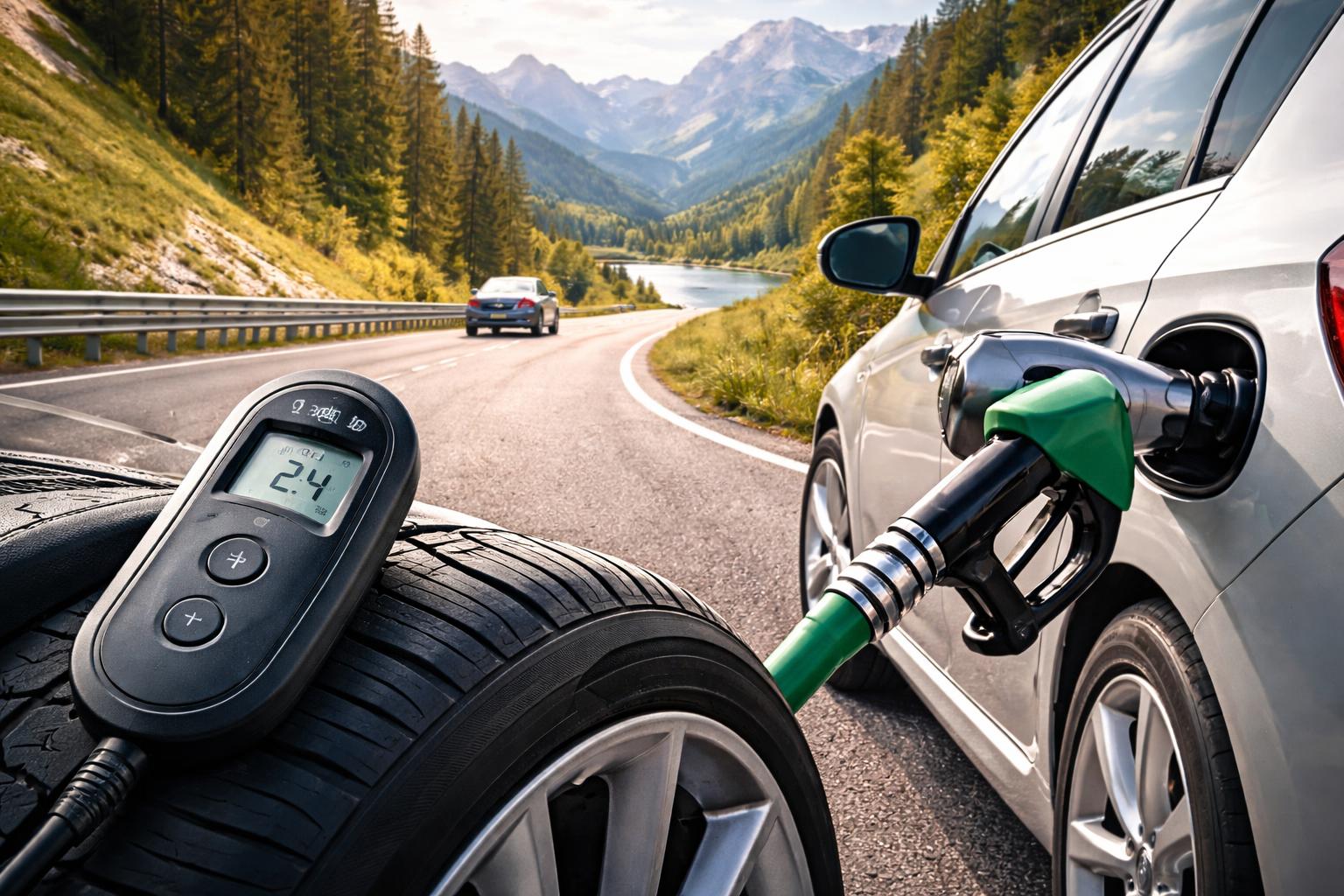 Redaktionelle Szene zum Thema „Wie Autofahrer in Österreich den Spritverbrauch spürbar senken können“