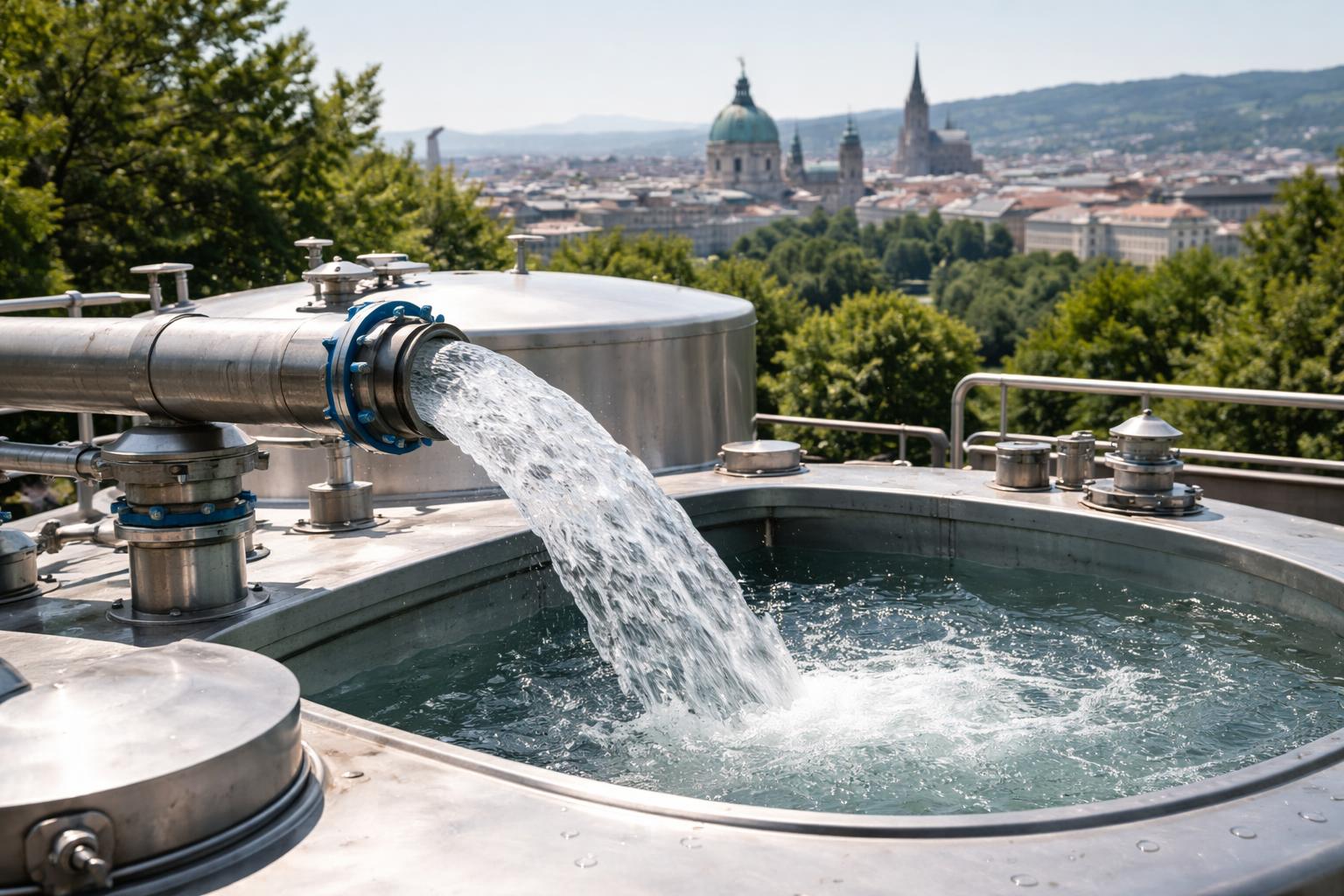 Redaktionelle Szene zum Thema „Wien bleibt auch bei Rekordhitze ausreichend mit Wasser versorgt“