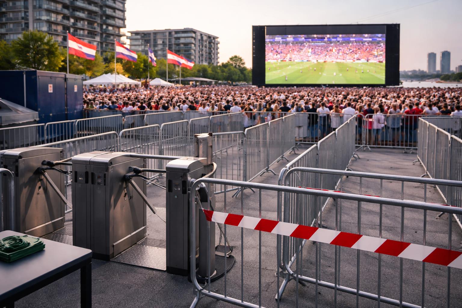 Redaktionelle Szene zum Thema „Wiener Public Viewings reagieren auf großen Ansturm“