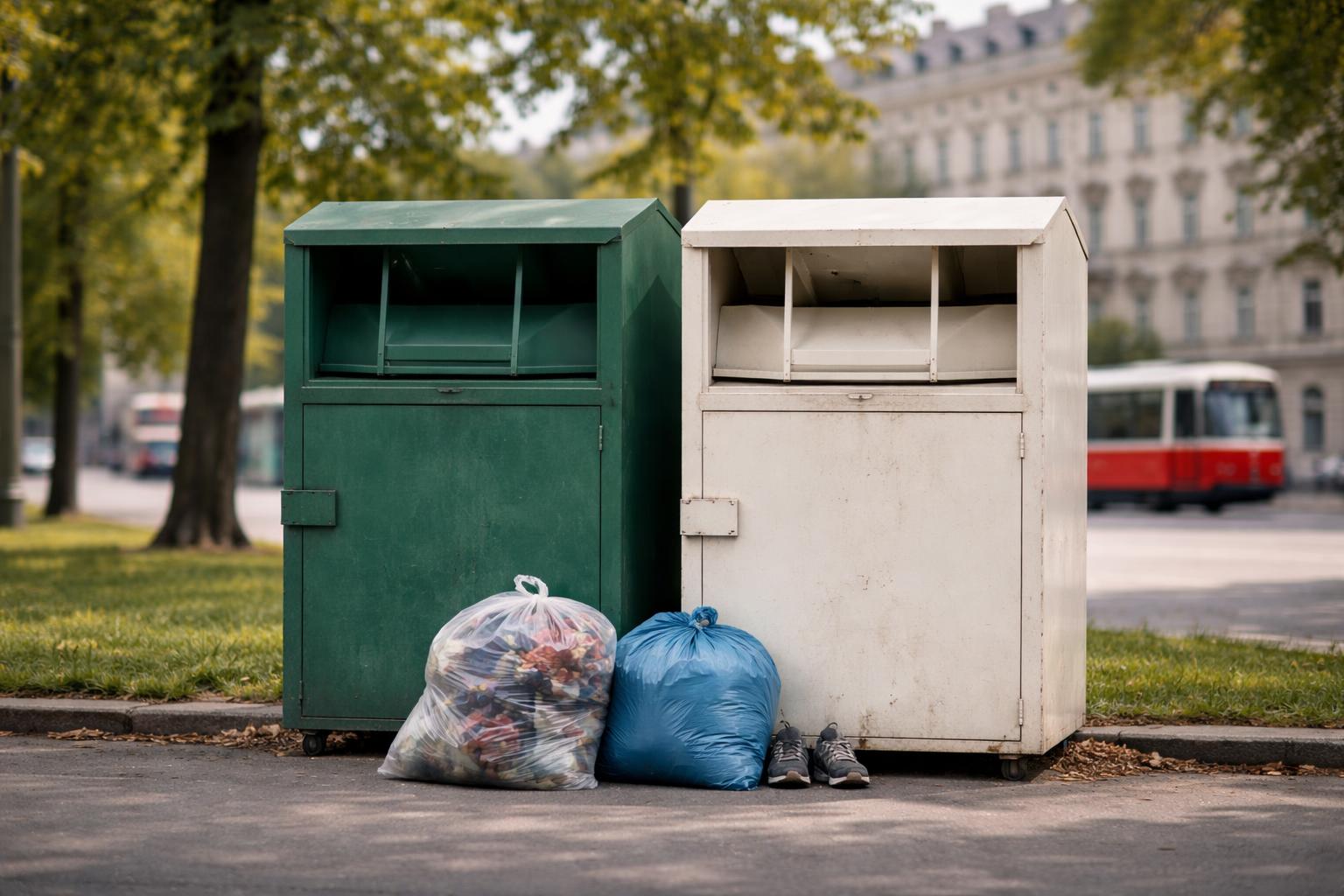 Redaktionelle Szene zum Thema „Wiener Stadtregierung spricht am 2. Juni mit Altkleidersammlern über Container-Verbot“