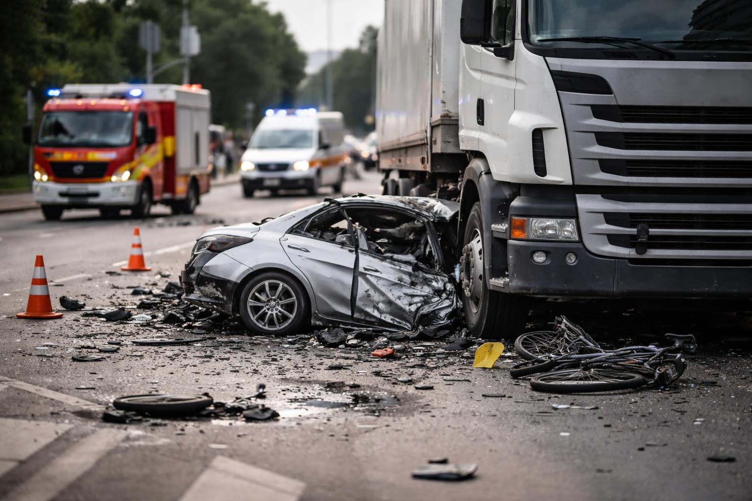 Redaktionelle Szene zum Thema „Zahl der Todesopfer bei Lkw-Unfällen erreicht höchsten Stand seit 2016“