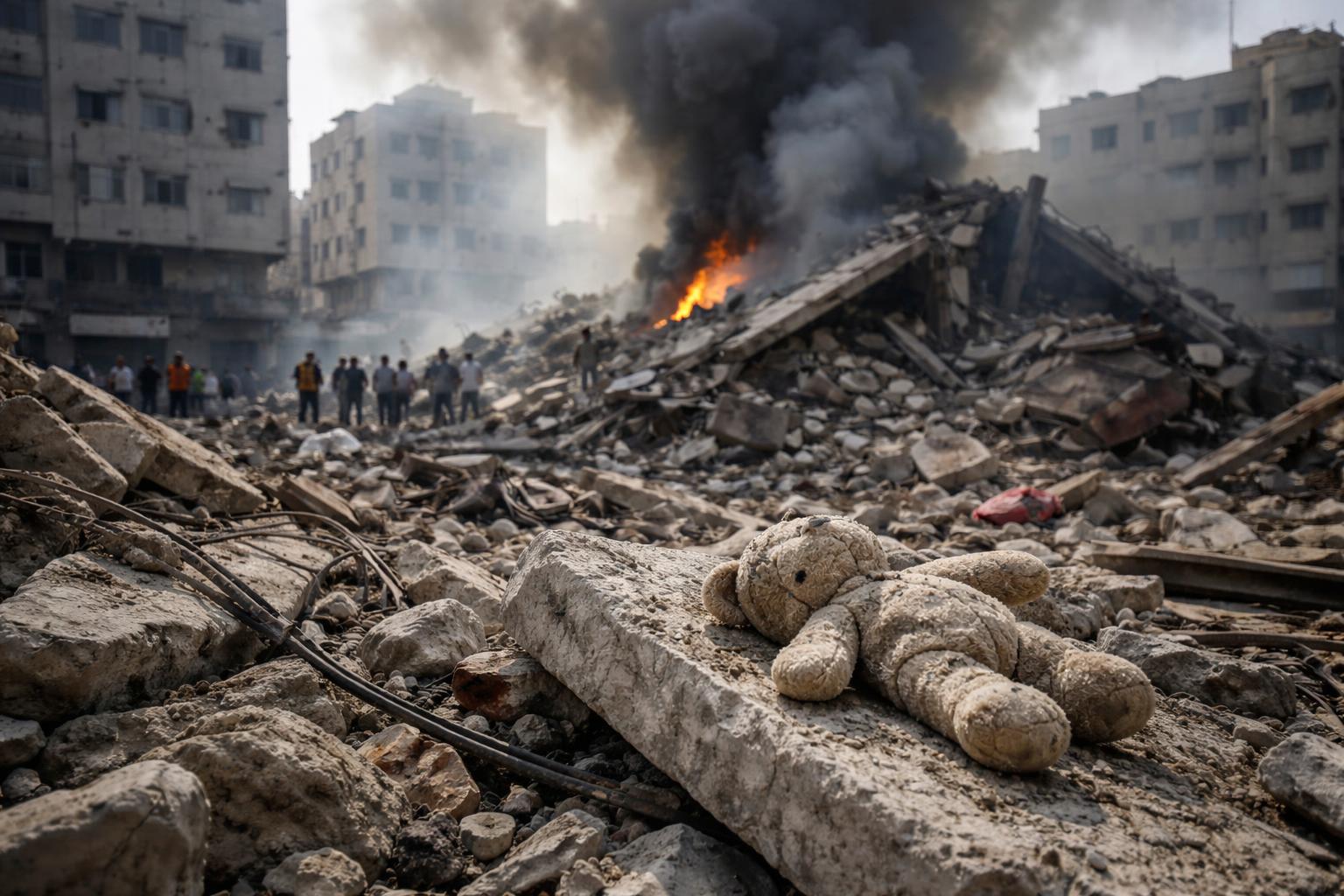 Redaktionelle Szene zum Thema „Zehn Tote bei israelischen Luftangriffen im Gazastreifen“