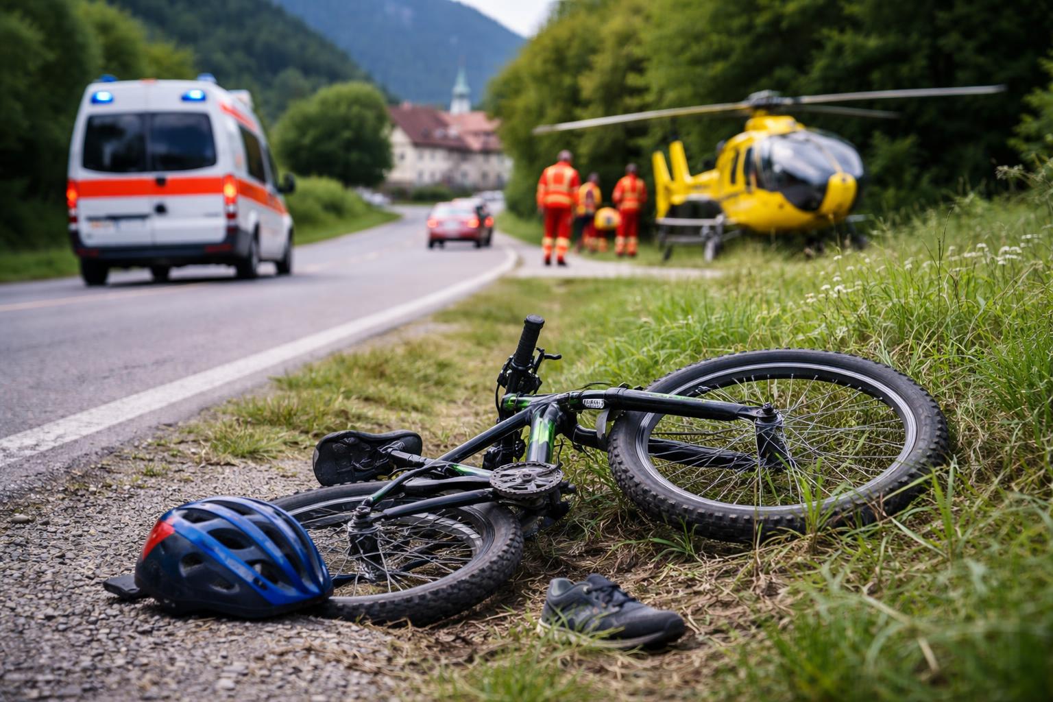 Redaktionelle Szene zum Thema „Zehnjähriger in Stams nach Fahrradunfall bewusstlos aufgefunden“