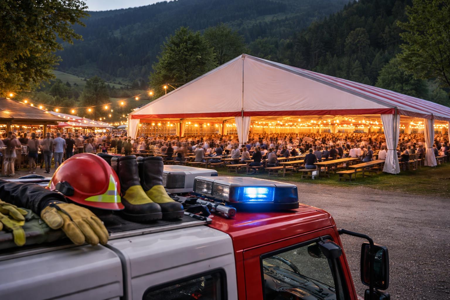 Redaktionelle Szene zum Thema „Zeltfest der Feuerwehr Kliening lockte zahlreiche Besucher an“