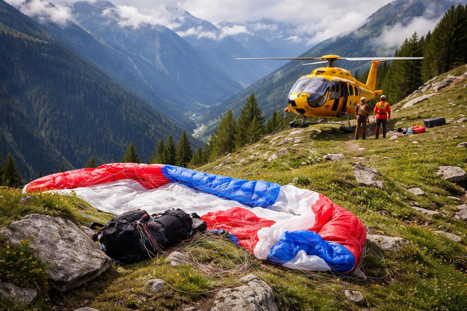 Redaktionelle Szene zum Thema „Zwei Paragleit-Unfälle in Tirol: 28-Jährige stirbt im Stubaital, Deutscher am Achensee verletzt“