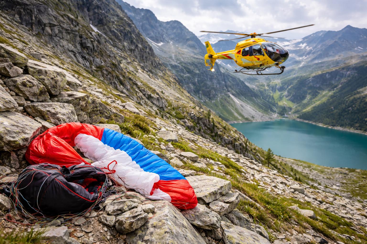 Redaktionelle Szene zum Thema „Zwei Paragleiter-Unfälle in Kärnten: Ein Mann schwer verletzt“