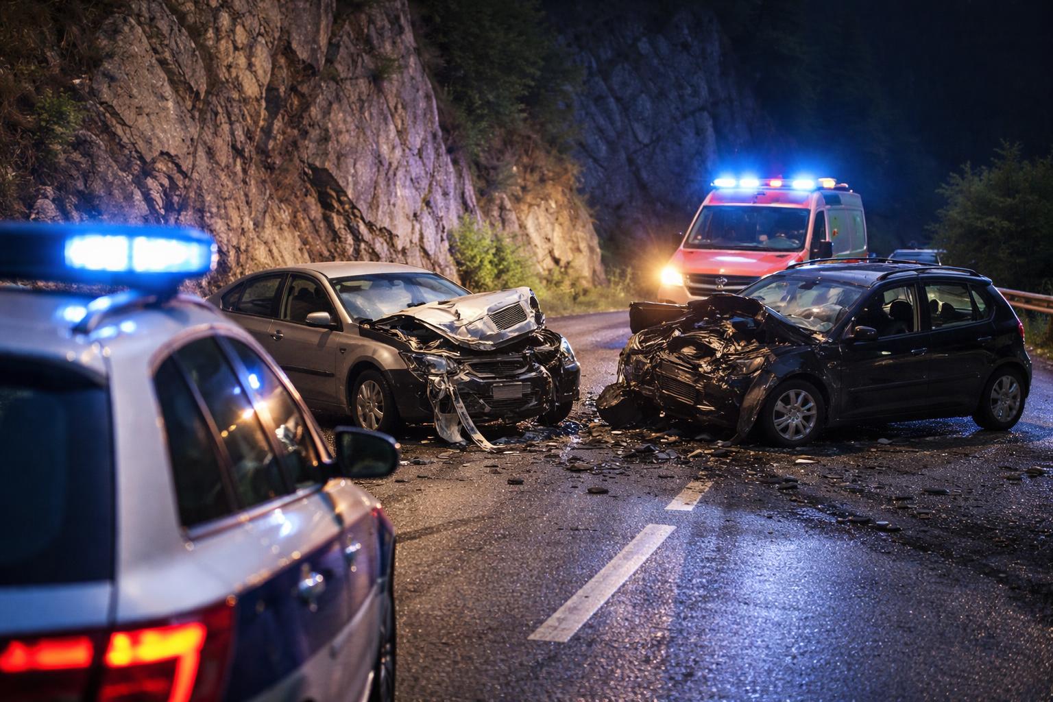 Redaktionelle Szene zum Thema „Zwei Schwerverletzte nach Frontalcrash in Tirol: Polizist alarmiert Rettung“