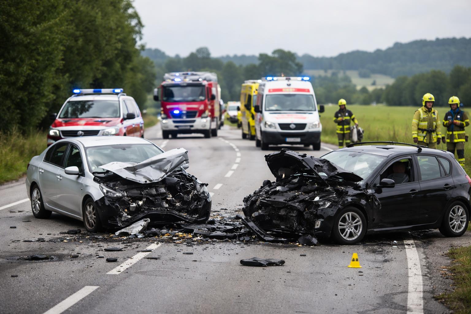 Redaktionelle Szene zum Thema „Zwei Tote und drei Schwerverletzte nach Frontalkollision in Weng im Innkreis“